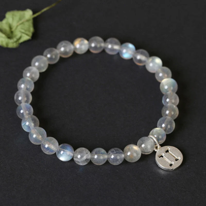 12 Constellations of the Zodiac Moonstone Charming Bracelet