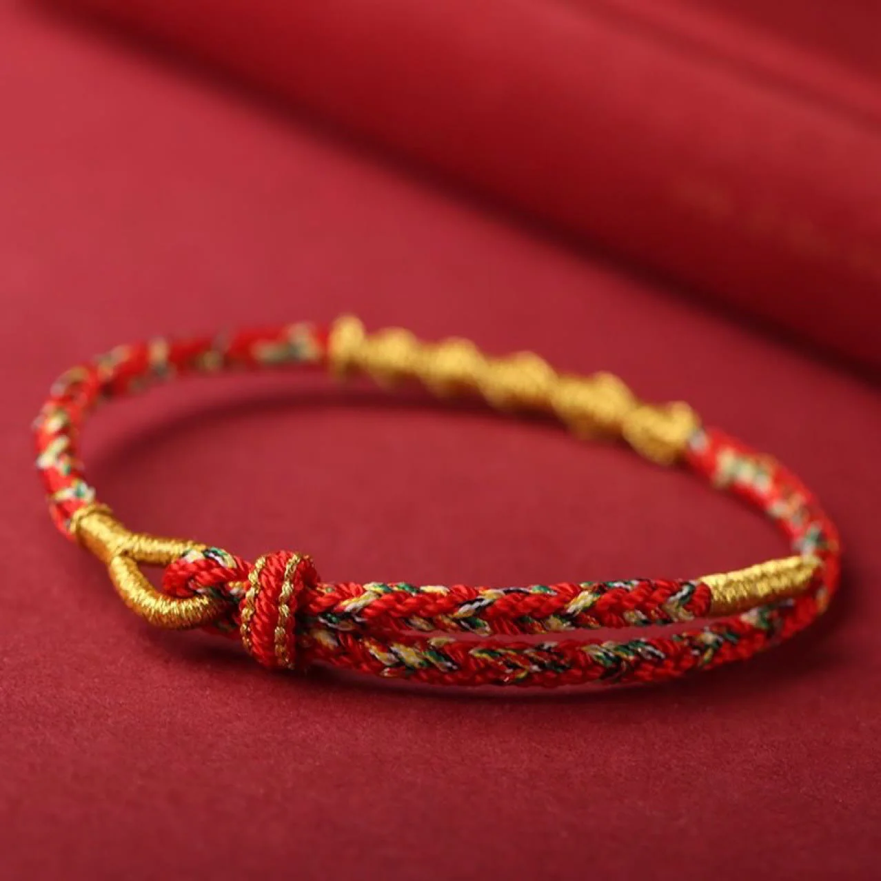 Buddha Stones Handmade Chinese Zodiac Natal Buddha Protection Strength Braided String Bracelet