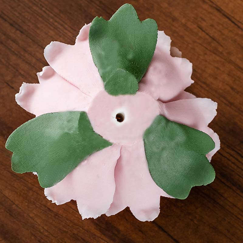 Buddha Stones Tibetan Lotus Blessing Ceramic Stick Incense Burner Decoration