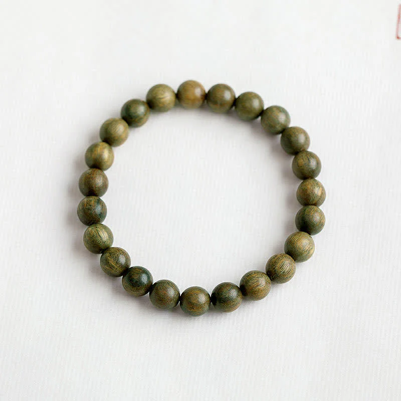 Buddha Stones Tibetan Green Sandalwood Soothing Cure Bracelet