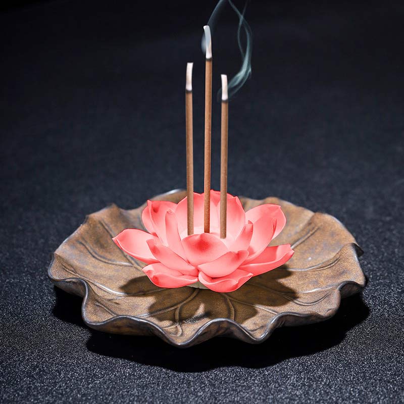 Buddha Stones Tibetan Lotus Blessing Incense Burner Decoration