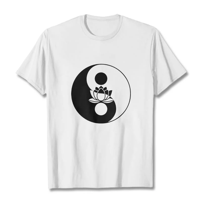 Buddha Stones Yin Yang Lotus Flower Tee T-shirt