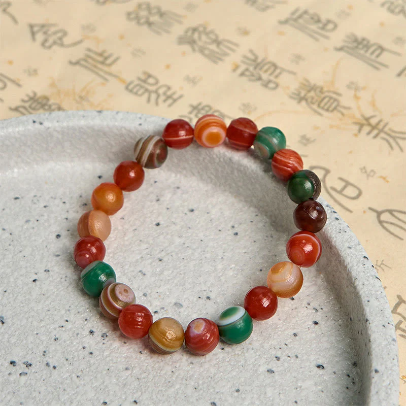Buddha Stones Natural Alashan Agate Confidence Bracelet