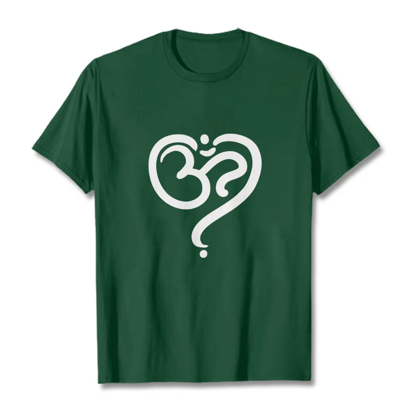 Buddha Stones Love Heart OM Symbol Design Tee T-shirt