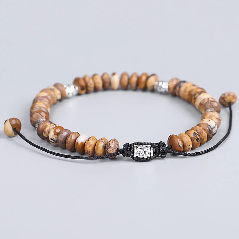 Buddha Stones Picture Jasper Positive Beads String Bracelet