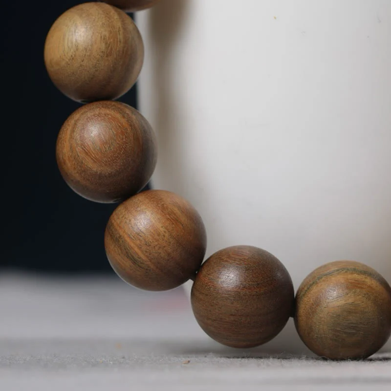 Buddha Stones Green Sandalwood Pixiu Attract Wealth Bracelet