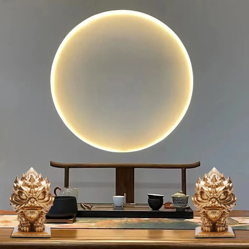 Buddha Stones Lion Statue Strength Resin Home Office Decoration