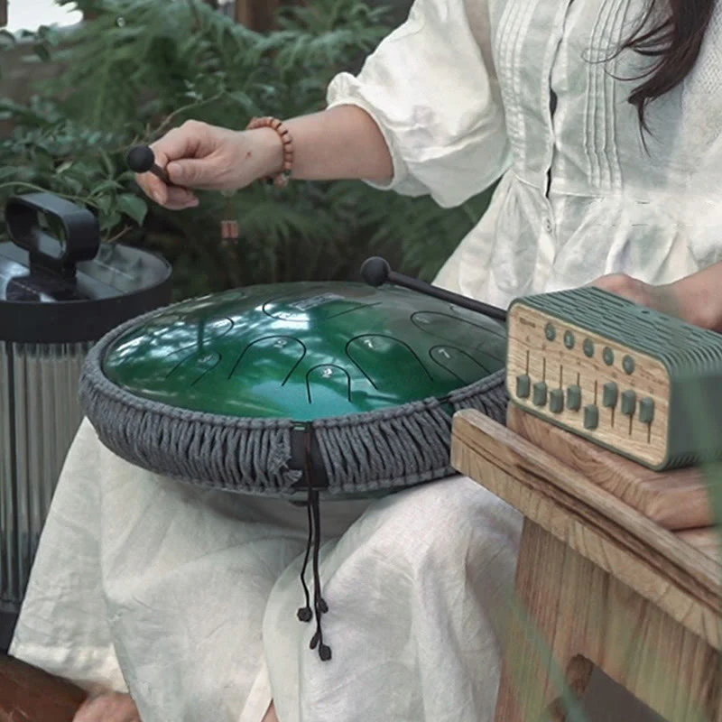 Buddha Stones Steel Tongue Drum Sound Healing Mindfulness Meditation Drum Kit 15 Note 14 Inch Percussion Instrument