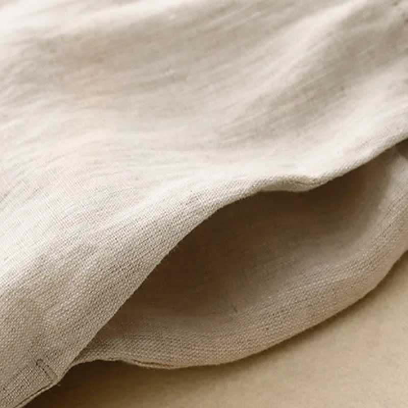 Buddha Stones Wild Plain Cotton Linen Women's Wide Leg Pants With Pockets