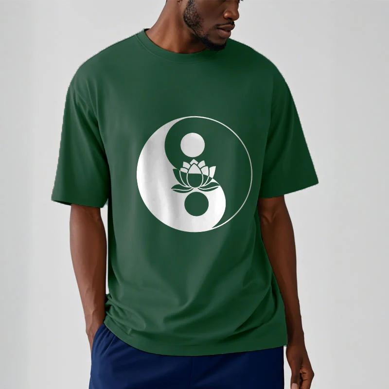 Buddha Stones Yin Yang Lotus Flower Tee T-shirt