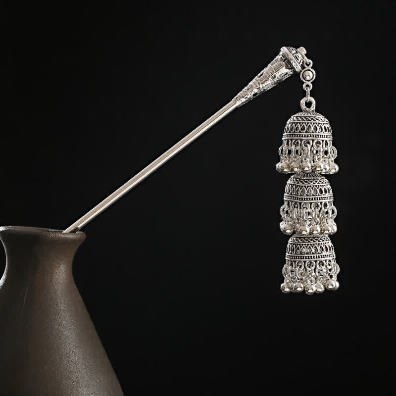 Buddha Stones Water Drop Lily of the Valley Flowers Tassels Confidence Hairpin