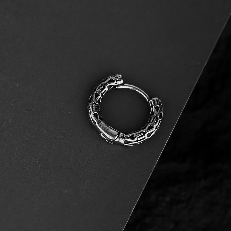 Buddha Stones Retro Pattern Titanium Steel Balance Earrings