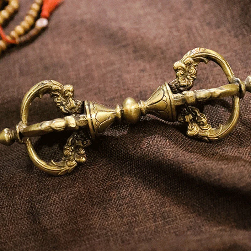Buddha Stones Handmade Nepal Vajra Dorje Spiritual Power Copper Metal Home Decoration