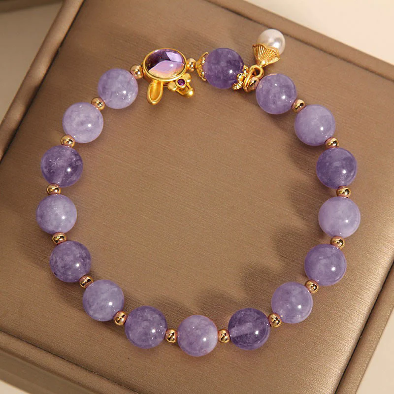 Buddha Stones Natural Purple Quartzite Rabbit Happiness Bracelet