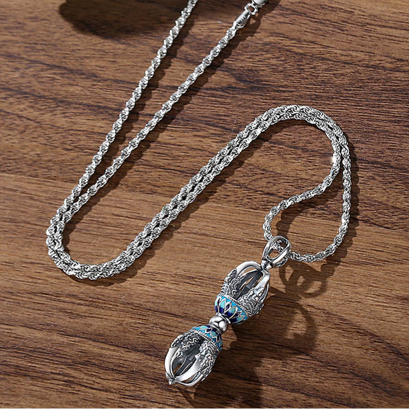 Buddha Stones Tibetan Copper Vajra Dorje Spiritual Power Necklace Pendant