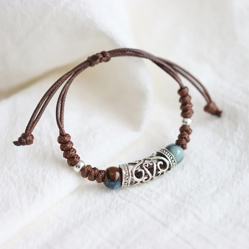 Buddha Stones Tibet Ceramic Bead Wealth String Bracelet