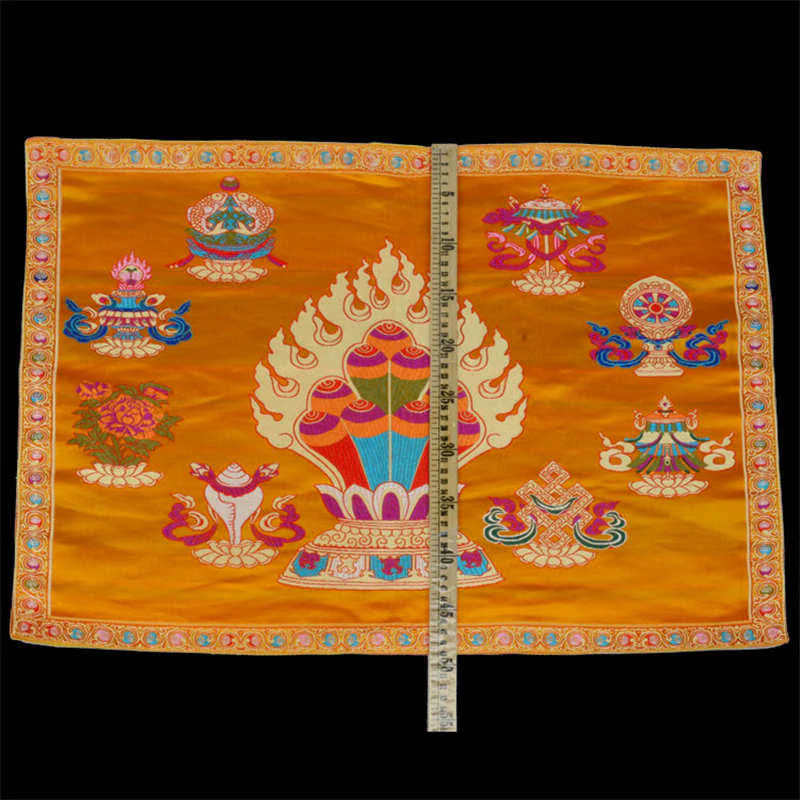 Buddha Stones Prayer Altar Mat Healing Meditation 8 Auspicious Symbols Mat