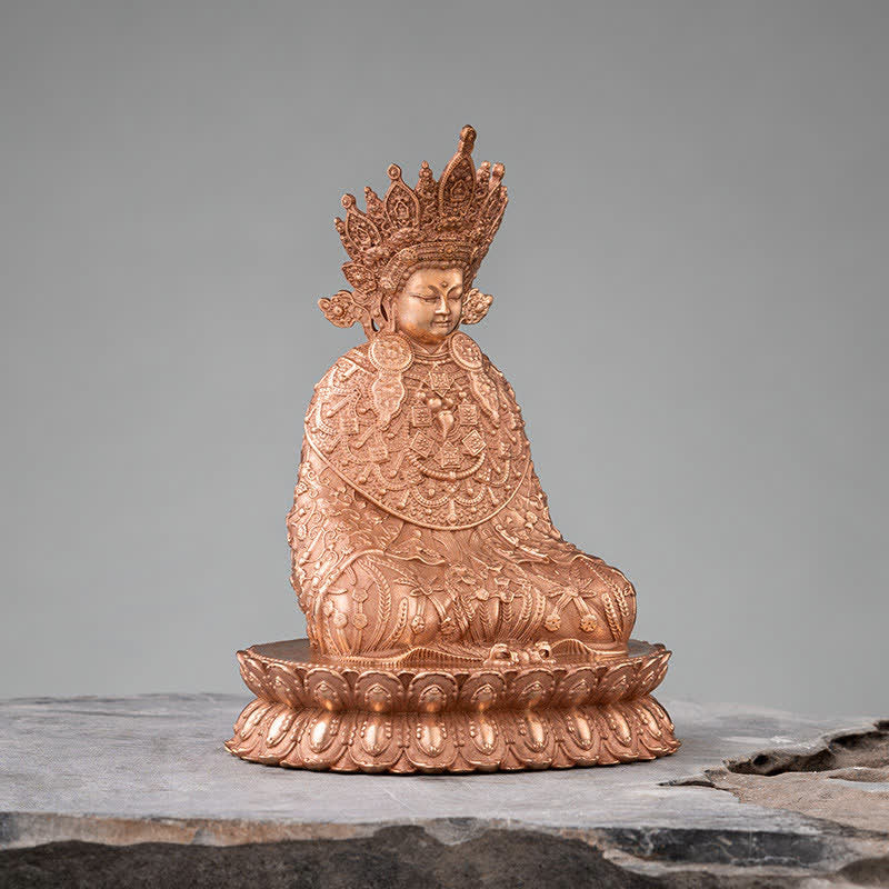 Buddha Stones Shakyamuni Figurine Compassion Handmade Copper Statue Decoration