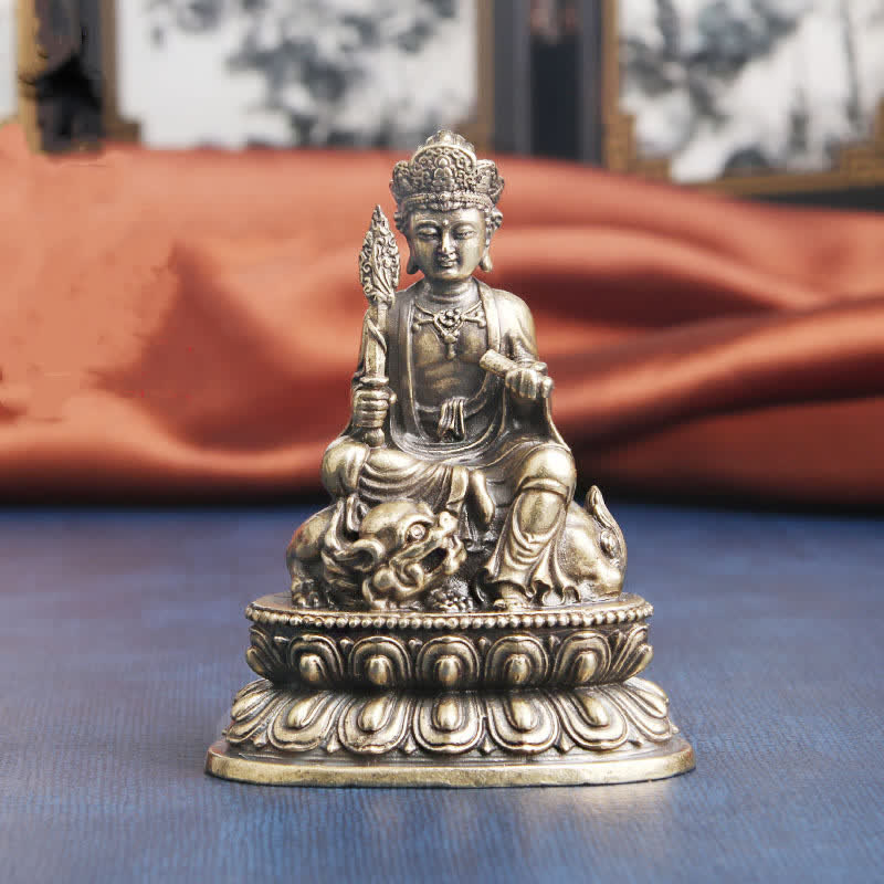 Buddha Stones Manjusri Bodhisattva Serenity Copper Statue Decoration