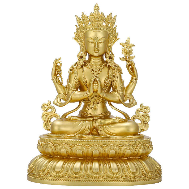 Buddha Stones Shakyamuni Amitabha Medicine Buddha Figurine Serenity Copper Statue Home Decoration