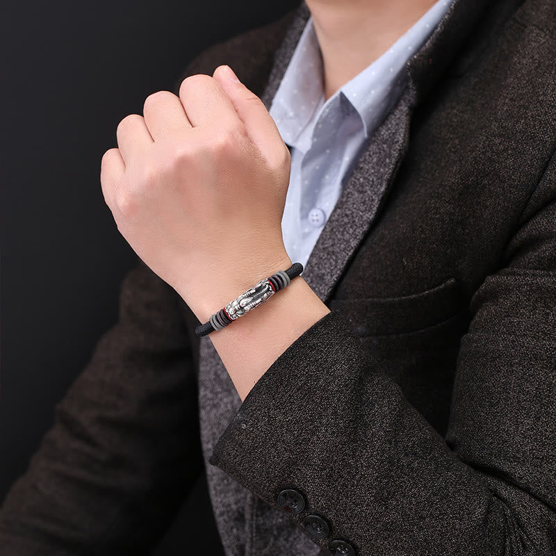 Buddha Stones 999 Sterling Silver Dragon Luck Handcrafted Braided Child Adult Bracelet (Extra 30% Off | USE CODE: FS30)