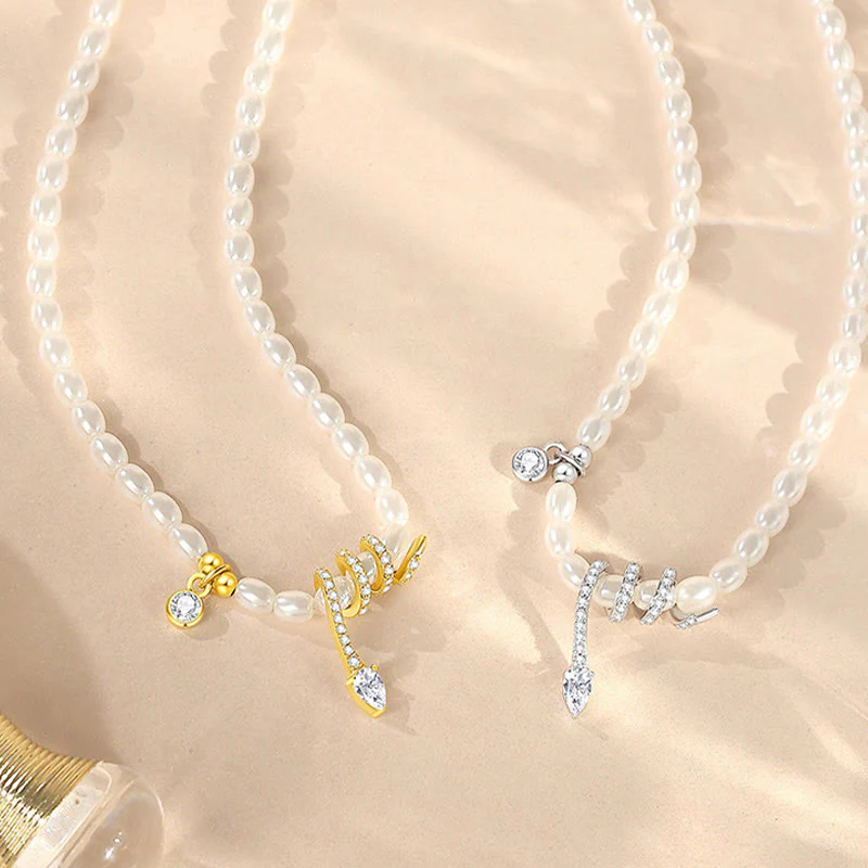 Buddha Stones 925 Sterling Silver Year Of The Snake Pearl Bracelet Necklace Pendant