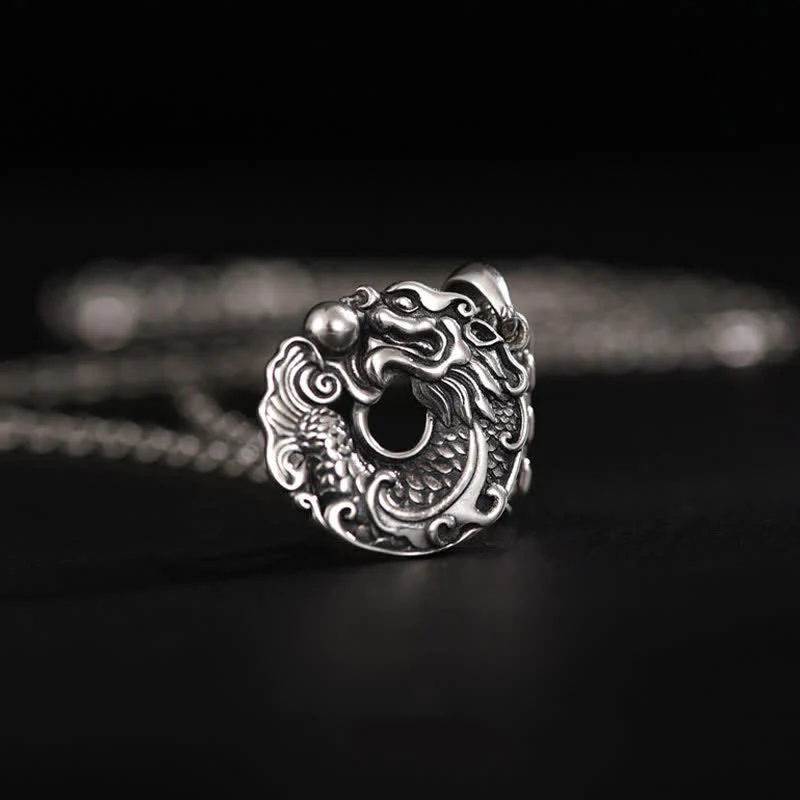 Buddha Stones Koi Fish Dragon Peace Buckle Wealth Necklace Pendant