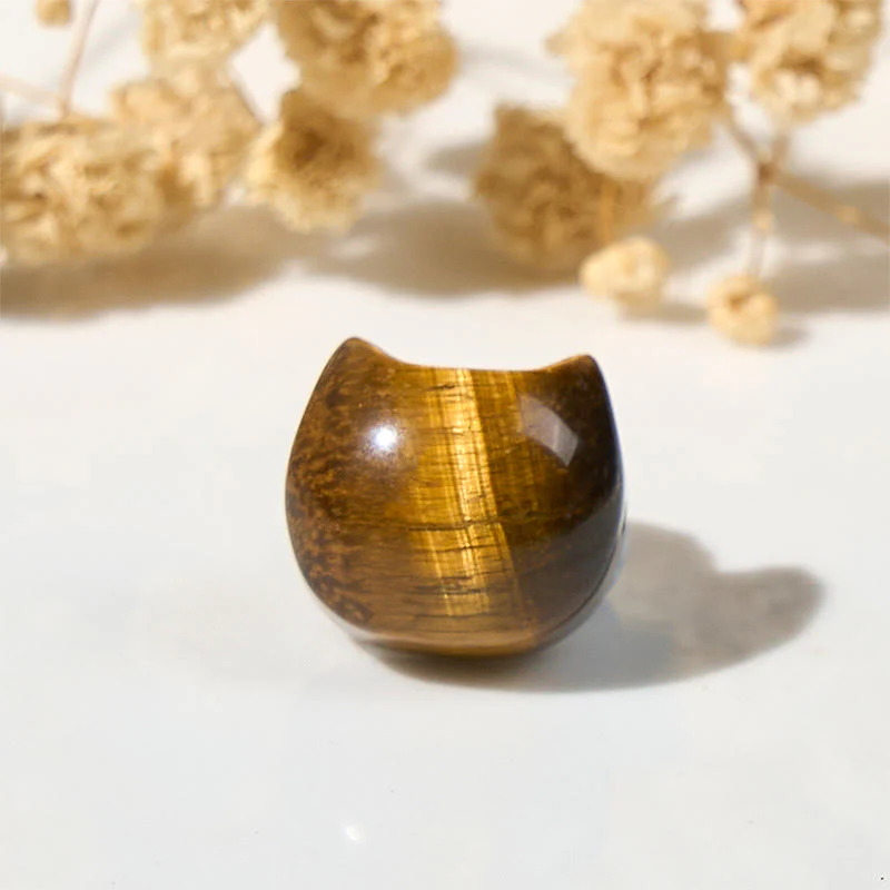 Buddha Stones Cute Cat Tiger Eye Power Beads Bracelet