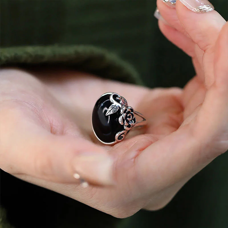 Buddha Stones Copper Rose Flower Adjustable Self Care Ring