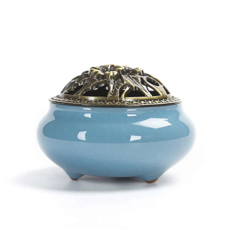 Buddha Stones Colorful Ceramic Incense Burner