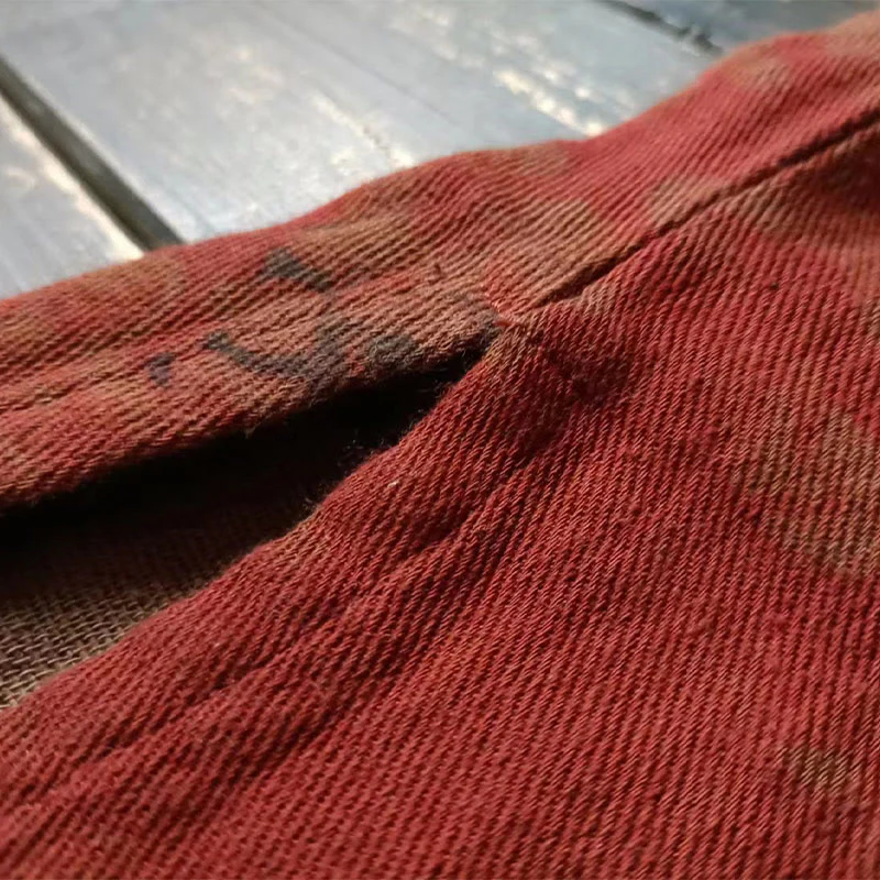 Buddha Stones Orange Peony Flower Cotton Linen Frog-Button Open Front Jacket With Pockets