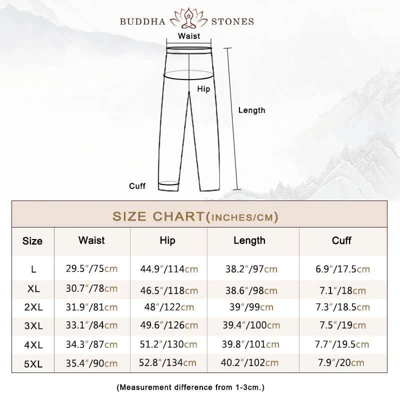 Buddha Stones 2Pcs Zen Tang Suit Men's Frog-Button Long Sleeve Shirt Pants Set With Pockets