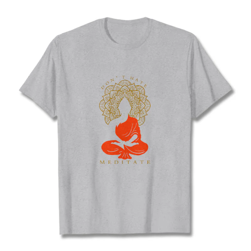 Buddha Stones Casual Meditative Buddha Mandala Pattern Cotton Tee T-Shirt