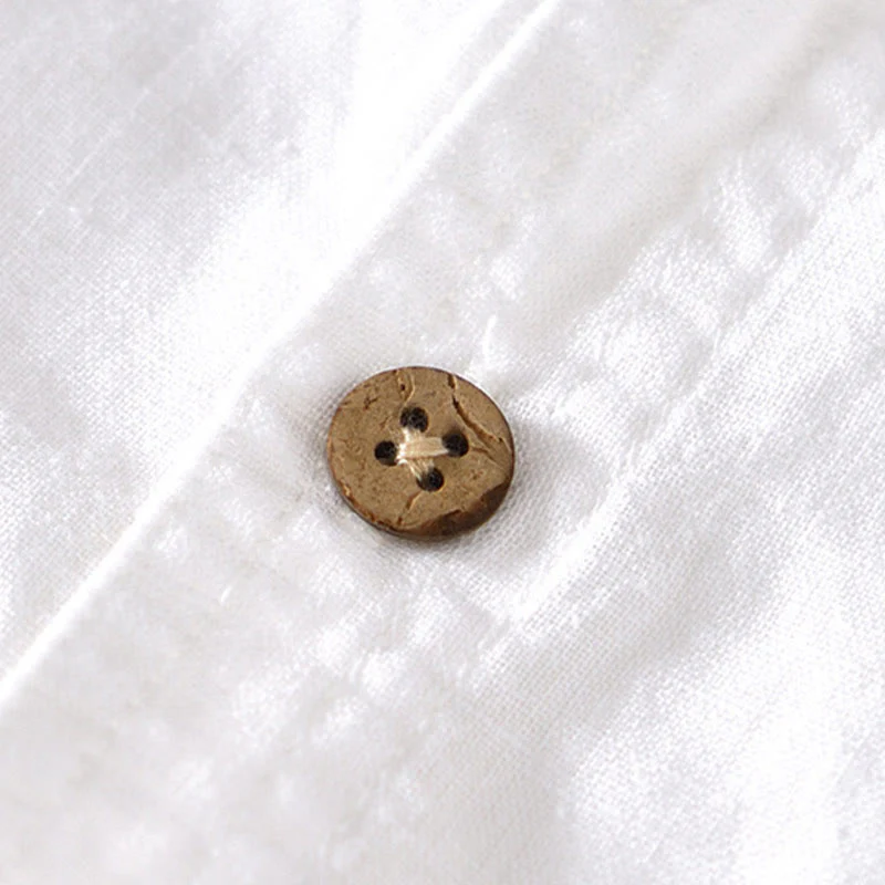 Buddha Stones Summer Stand Collar Short Sleeve Cotton Linen Half Button Men's Shirt