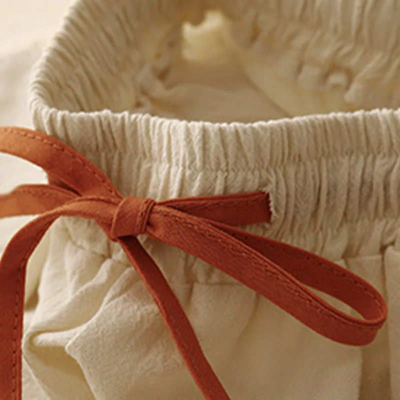 Buddha Stones Casual Simple Design Drawstring Split Cotton Linen Women's Wide Leg Pants With Pockets