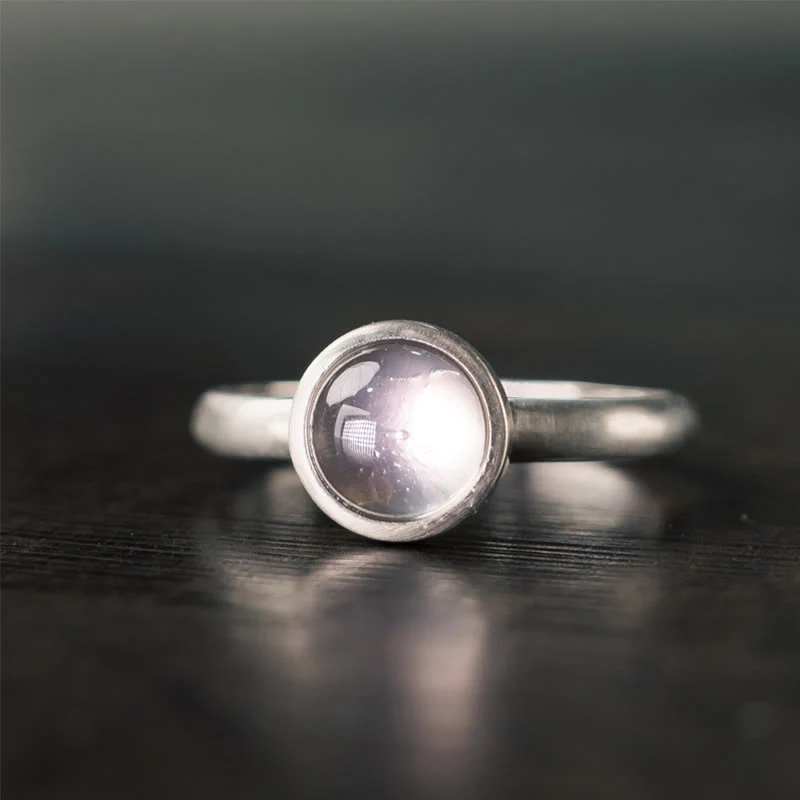 Buddha Stones Natural 925 Sterling Silver Pink Crystal Adjustable Warmth Ring