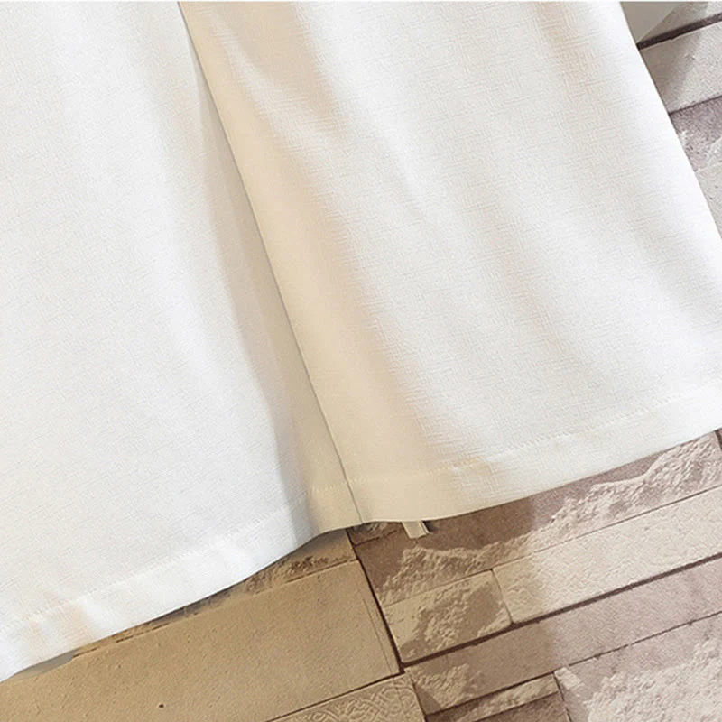 Buddha Stones Embroidery Dragon Phoenix Auspicious Cloud Waves Leaves Cranes Open Front Jacket Men's Kimono