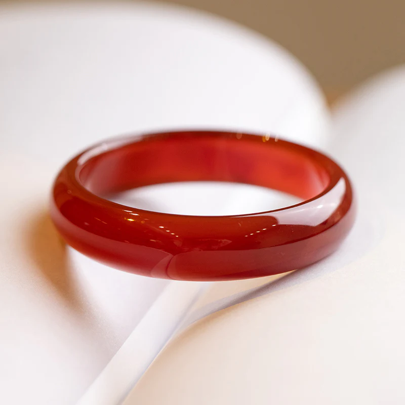 Buddha Stones Natural Red Agate Confidence Bracelet Bangle