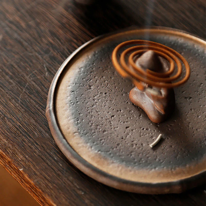 Buddha Stones Small Person Meditation Ceramic Spiritual Healing Incense Burner
