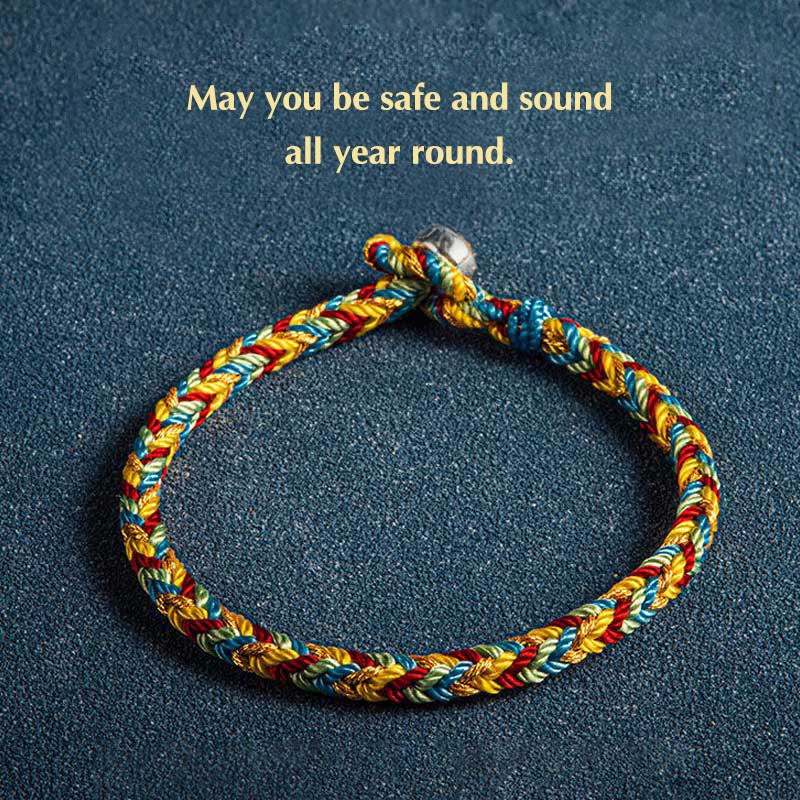 Buddha Stones May you be safe and sound all year round Lucky Multicolored Bracelet