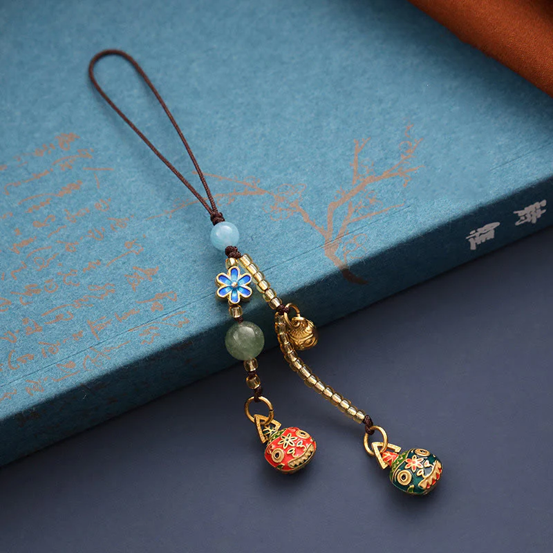 Buddha Stones Gold Swallowing Beast Family Luck Key Chain