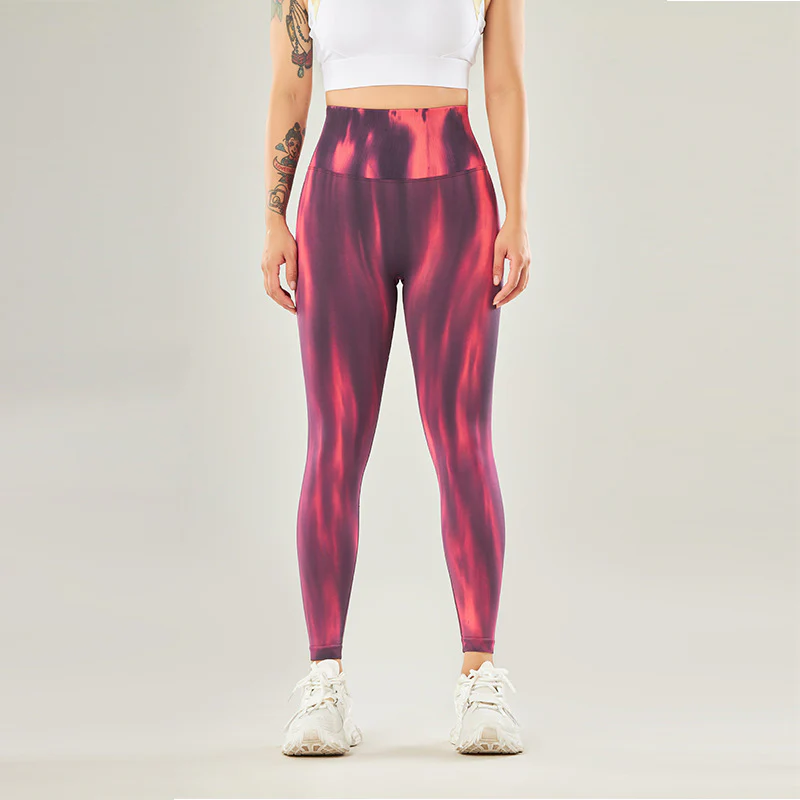 Buddha Stones Seamless Tie Dye Print Pants Sports High Waist Leggings Women's Yoga Pants