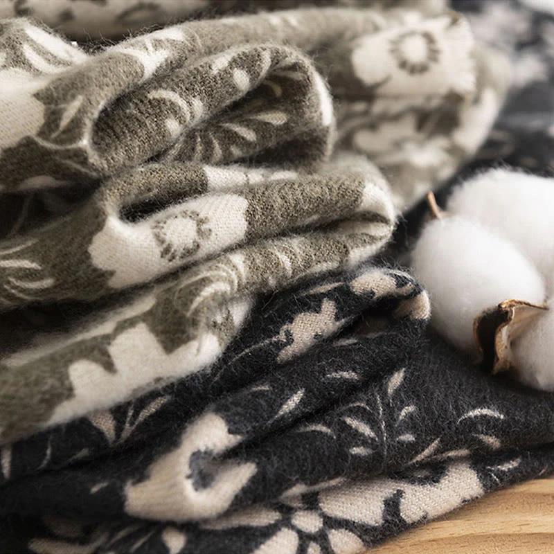 Buddha Stones Tibetan Shawl Fresh Daisy Print Fall Winter Soft Warm Travel Scarf Wrap