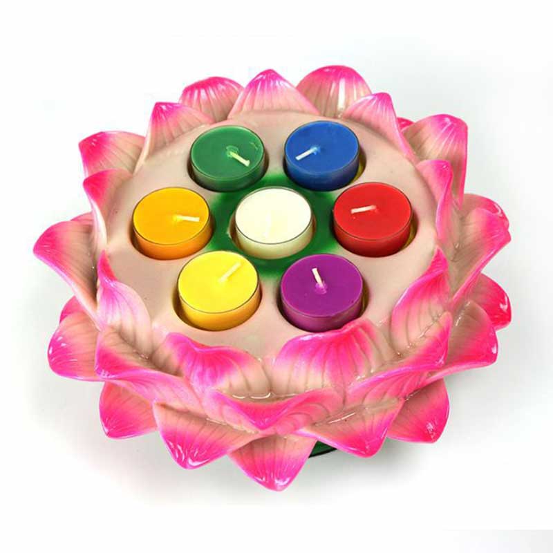 Buddha Stones Meditation Prayer Altar Lotus Flower Candle Holder Buddhist Temple Rituals Use Items