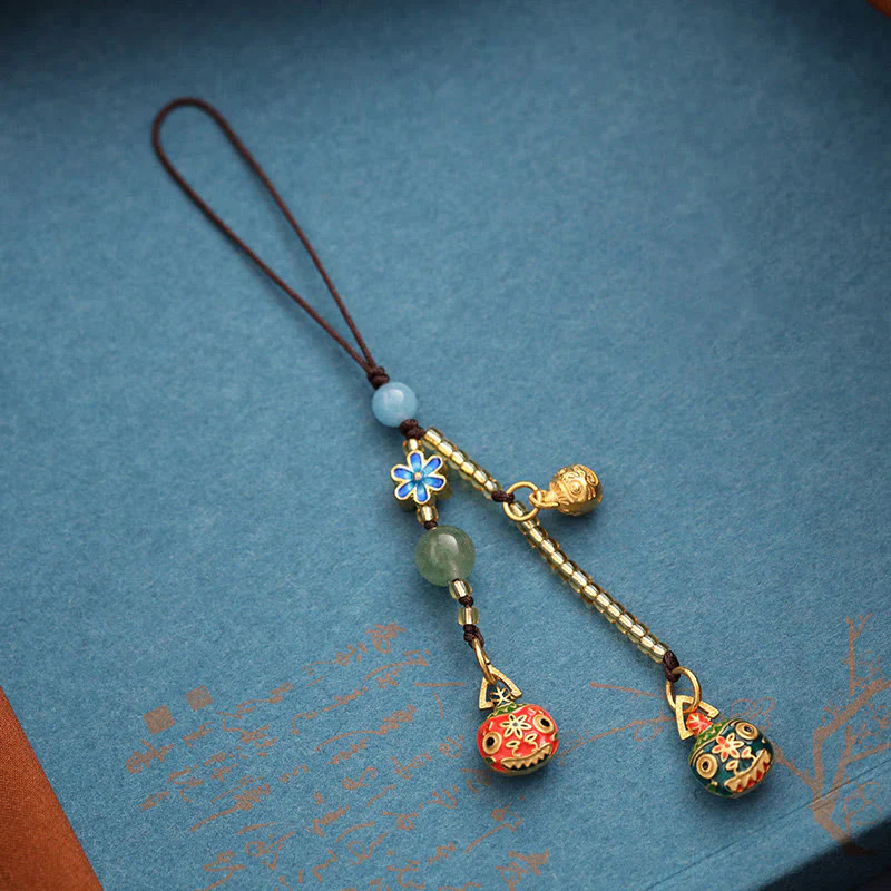 Buddha Stones Gold Swallowing Beast Family Luck Key Chain