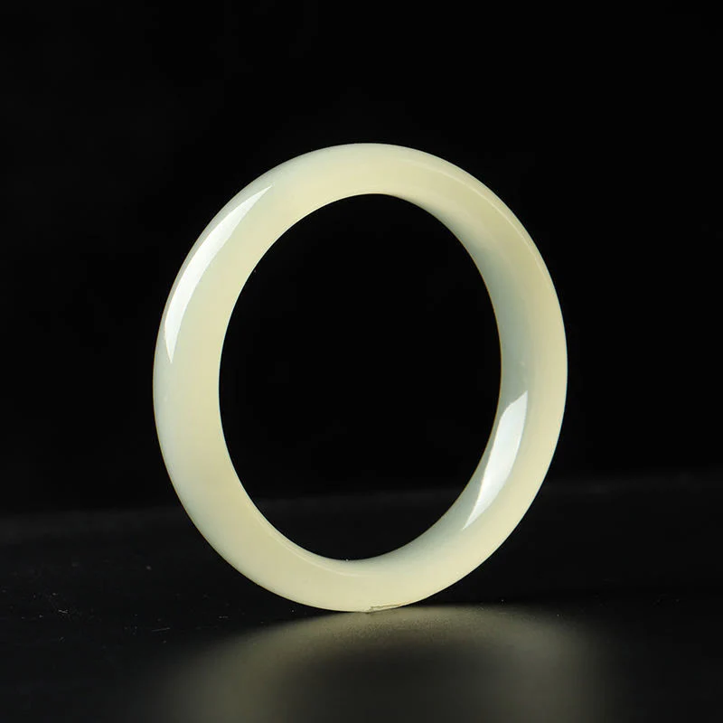 Buddha Stones Natural Afghanistan Jade Abundance Cuff Bracelet Bangle