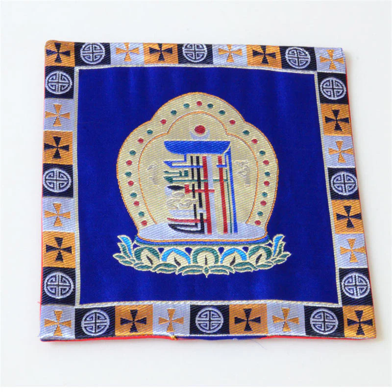 Buddha Stones Prayer Altar Mat Man-Bcu Kalachakra Healing Meditation Jacquard Mat