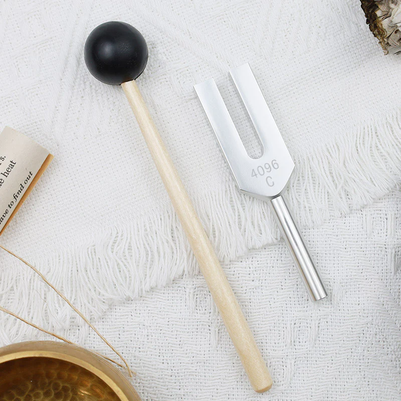 Buddha Stones Tuning Fork 4096HZ Aluminum Alloy Crystal Tuning Fork with Hammer for Chakra Healing
