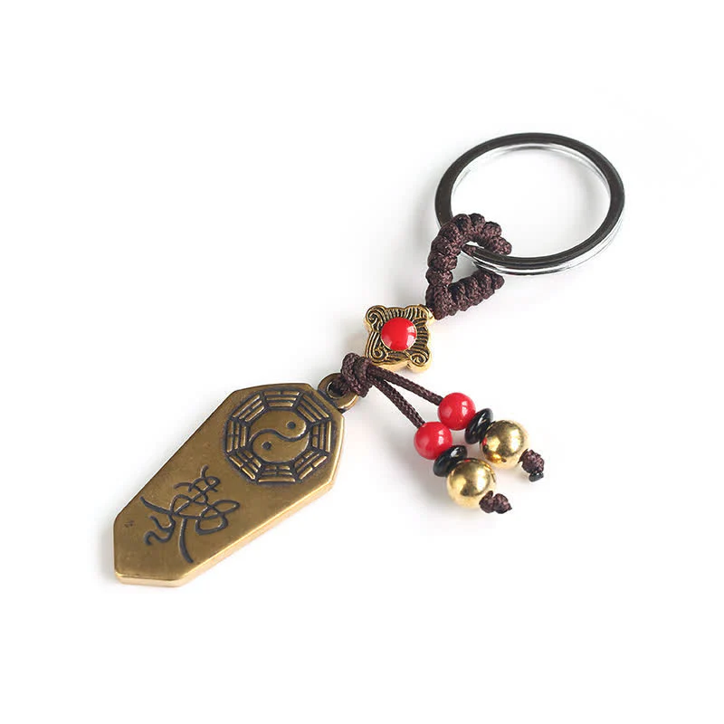 Buddha Stones Feng Shui Bagua Yin Yang Balance Peace Keychain