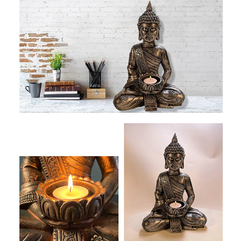 Buddha Stones Tibetan Buddha Blessing Decoration Candlestick